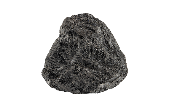 This is an image of a piece of coal. Coal is a black or dark brown sedimentary rock that is primarily composed of carbon, along with various other elements such as hydrogen, sulfur, oxygen, and nitrogen. It is commonly used as a fossil fuel for generating electricity and heat.