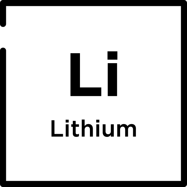 This image represents the chemical element Lithium. 

- Symbol: Li
- Name: Lithium